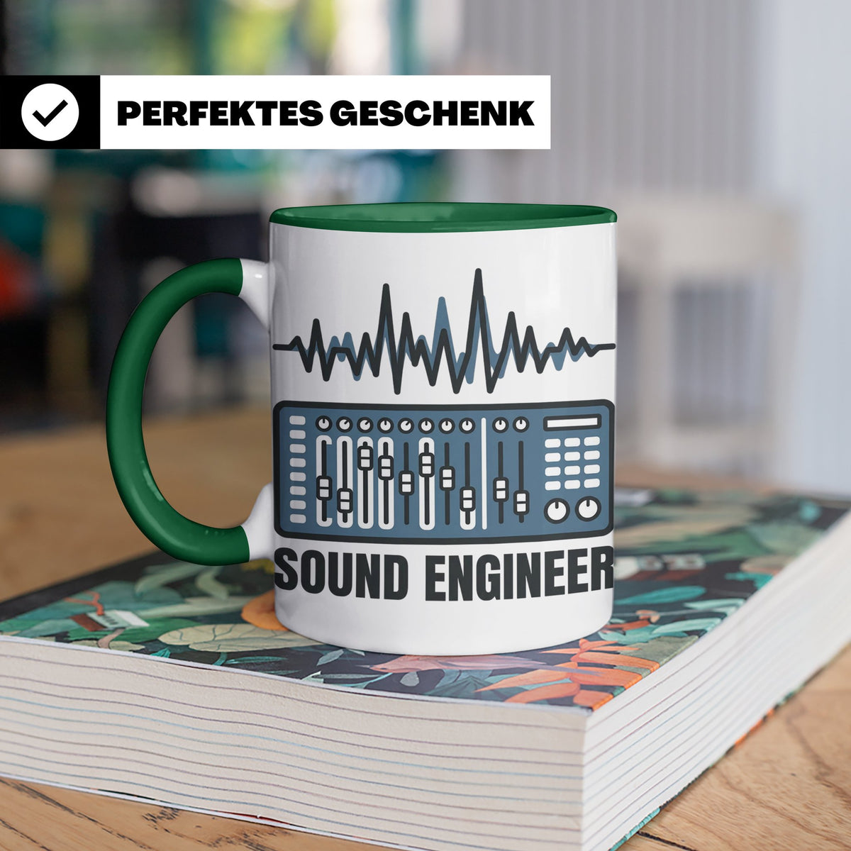 Tontechniker Tasse für Sound Engineer & Audio Engineer, Kaff – Grün [farbe:grün]