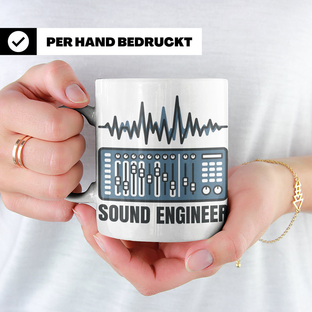 Tontechniker Tasse für Sound Engineer & Audio Engineer, Kaff – Weiß [farbe:weiß]