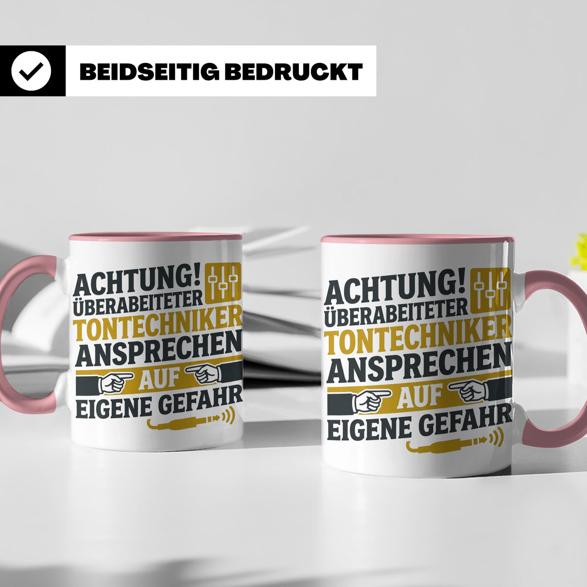 Tontechniker Tasse mit Spruch Überarbeiteter Techniker | Ges – Rosa [farbe:rosa]