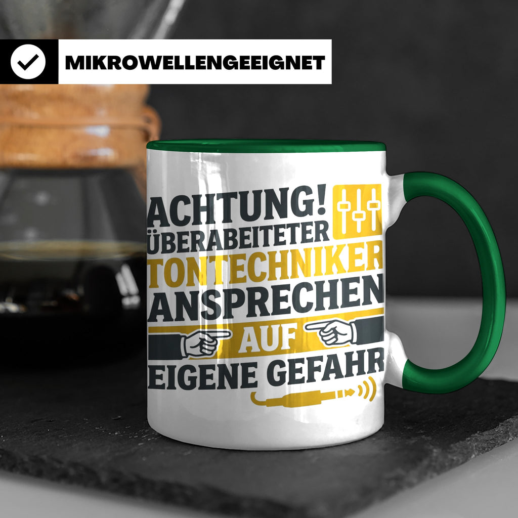 Tontechniker Tasse mit Spruch Überarbeiteter Techniker | Ges – Grün [farbe:grün]