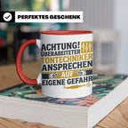 Tontechniker Tasse mit Spruch Überarbeiteter Techniker | Ges – Rot [farbe:rot]