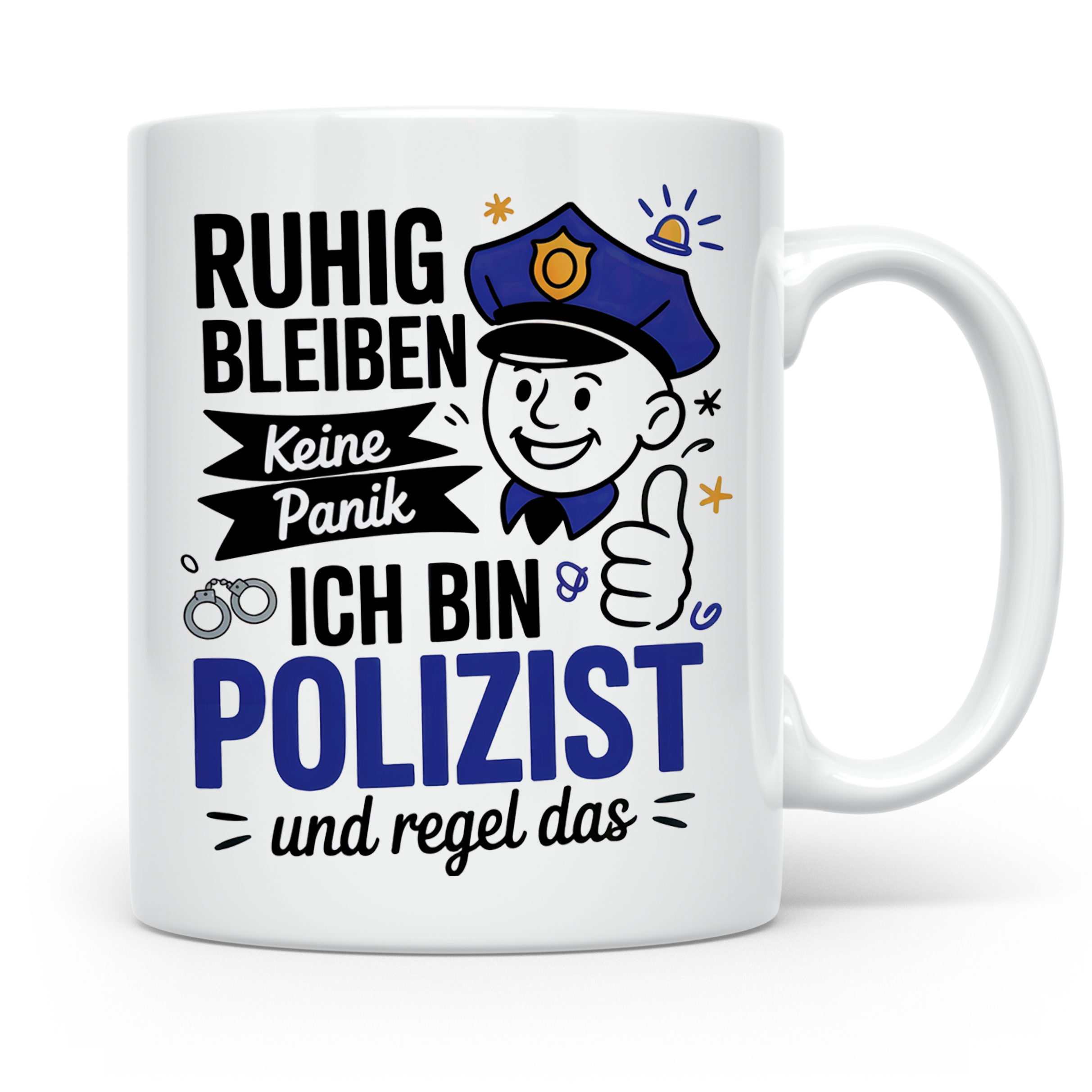 Polizei Tasse - Ruhig Bleiben Keine Panik Ordnungshüter Gesc – Weiß [farbe:weiß]