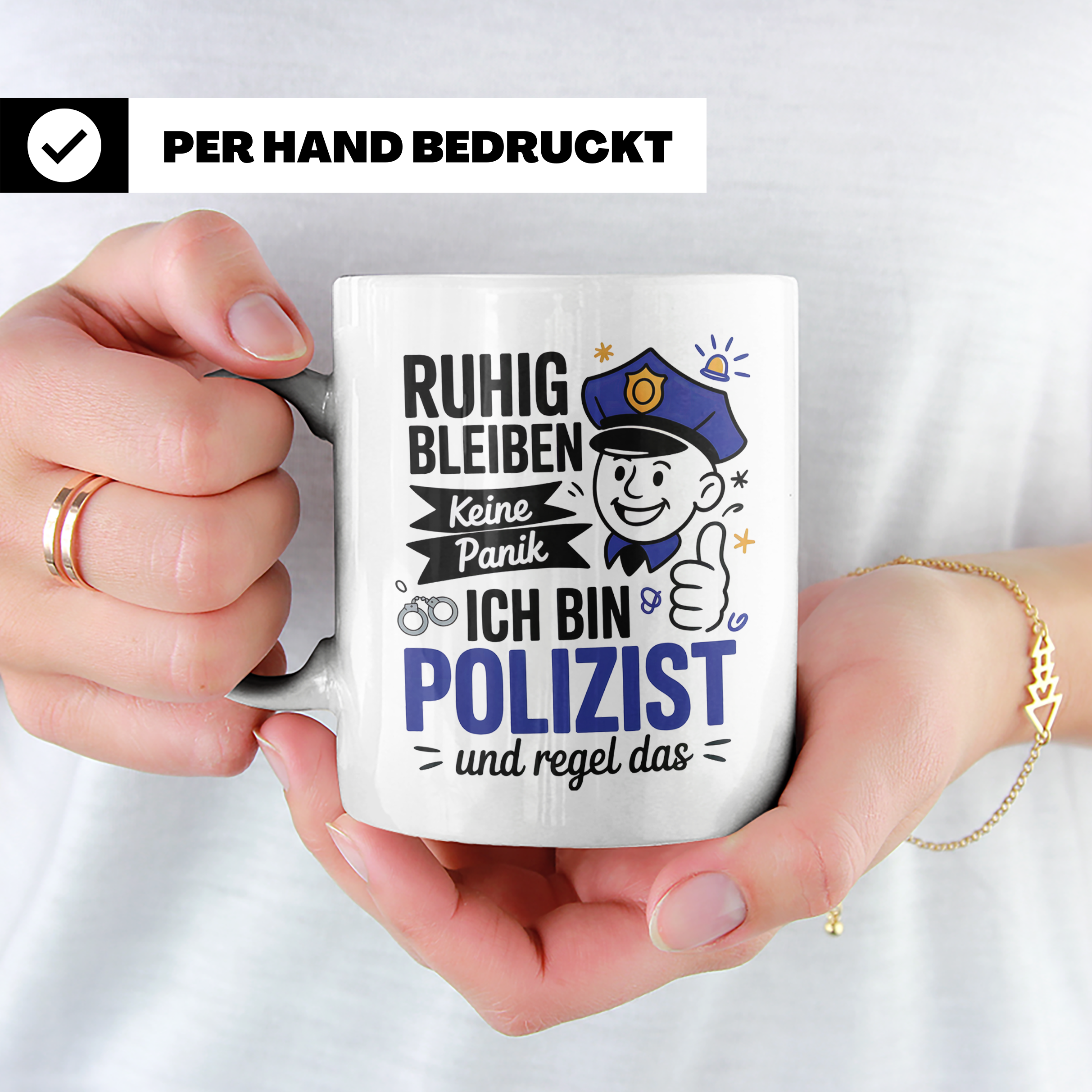 Polizei Tasse - Ruhig Bleiben Keine Panik Ordnungshüter Gesc – Weiß [farbe:weiß]