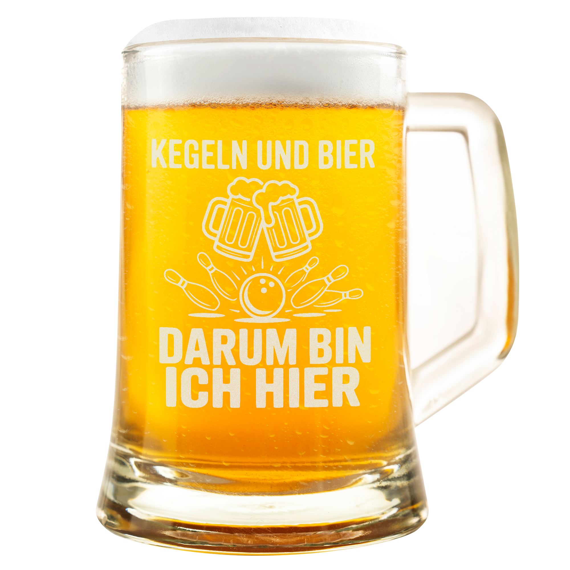 Kegelclub Bierkrug – Lustiger Kegel Spruch Geschenk für Kegler, Kegelverein & Trinkfreunde – Witziges Bierglas für Männer & Frauen