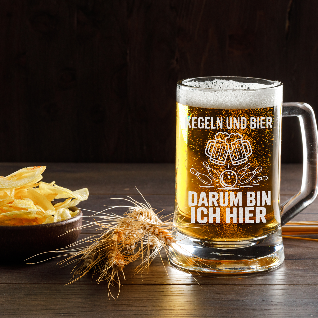 Kegelclub Bierkrug – Lustiger Kegel Spruch Geschenk für Kegler, Kegelverein & Trinkfreunde – Witziges Bierglas für Männer & Frauen