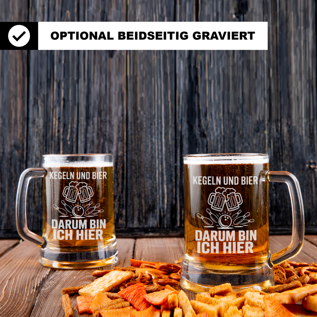 Kegelclub Bierkrug – Lustiger Kegel Spruch Geschenk für Kegler, Kegelverein & Trinkfreunde – Witziges Bierglas für Männer & Frauen