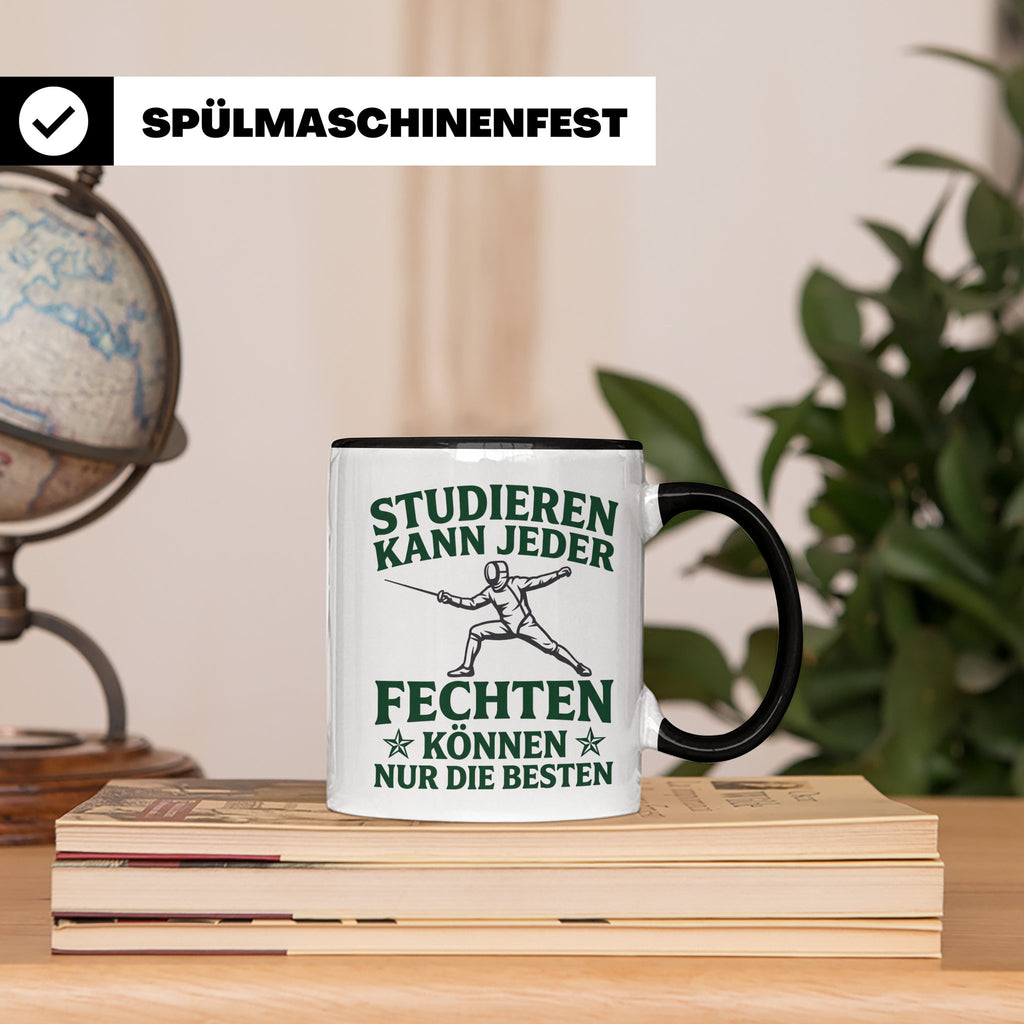 Fechter Tasse mit Spruch Fechten können nur die Besten, Gesc – Schwarz [farbe:schwarz]