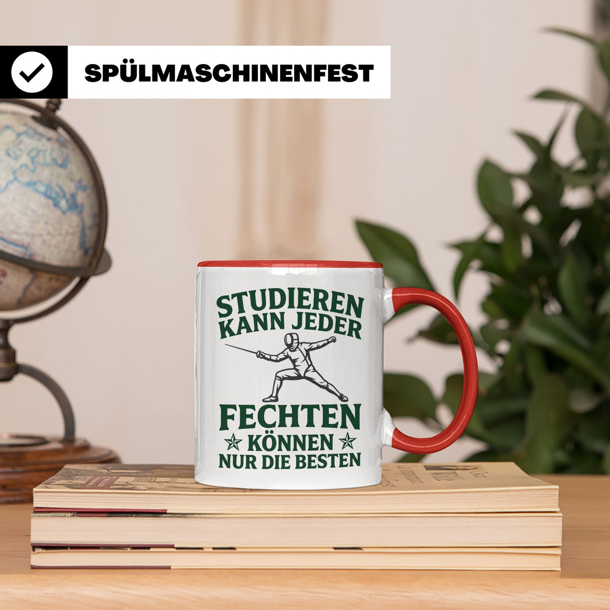 Fechter Tasse mit Spruch Fechten können nur die Besten, Gesc – Rot [farbe:rot]