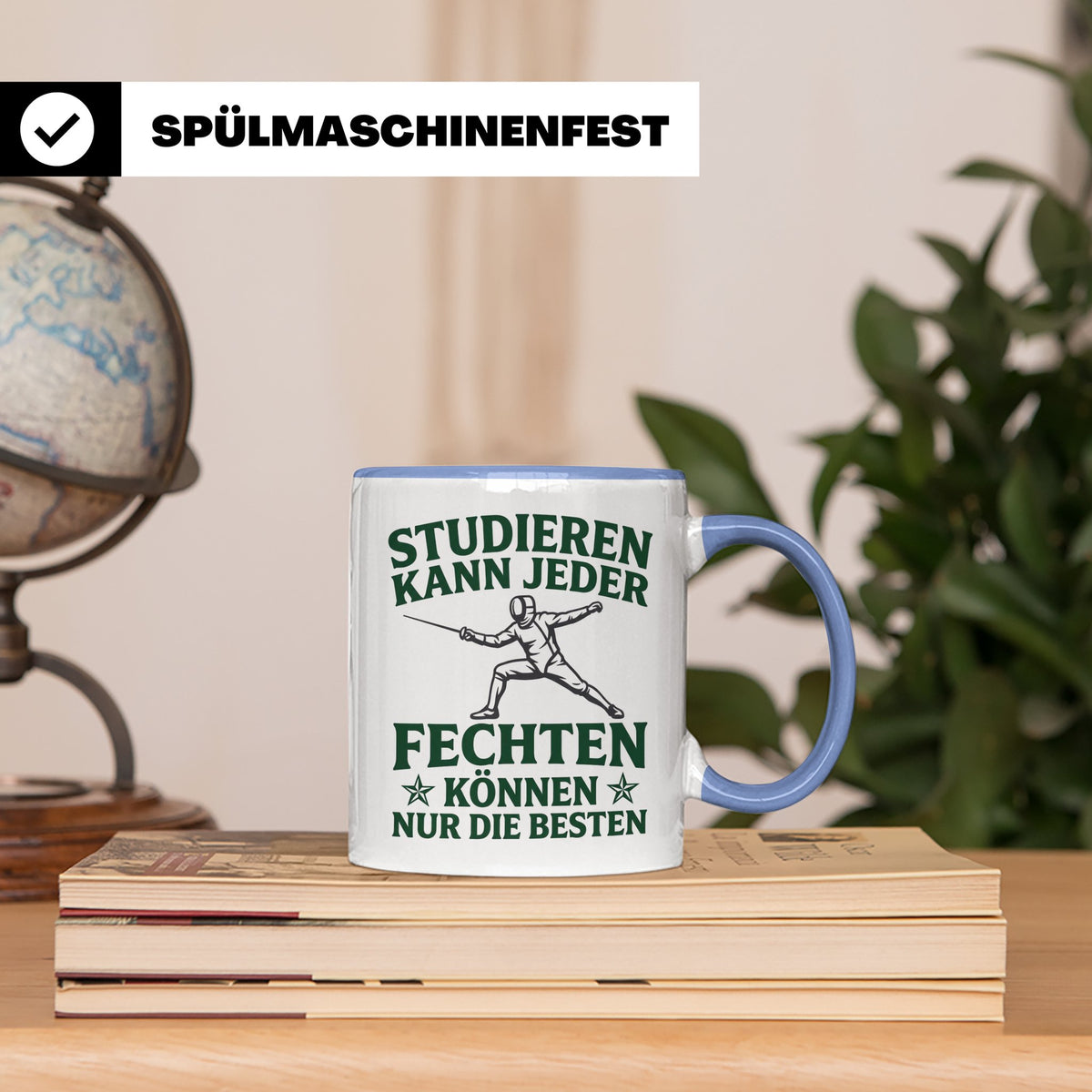 Fechter Tasse mit Spruch Fechten können nur die Besten, Gesc – Blau [farbe:blau]