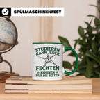 Fechter Tasse mit Spruch Fechten können nur die Besten, Gesc – Grün [farbe:grün]