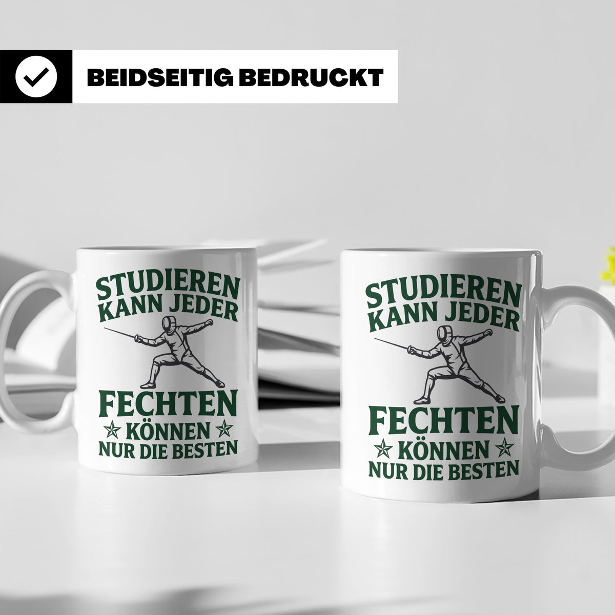 Fechter Tasse mit Spruch Fechten können nur die Besten, Gesc – Weiß [farbe:weiß]
