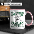 Fechter Tasse mit Spruch Fechten können nur die Besten, Gesc – Rosa [farbe:rosa]