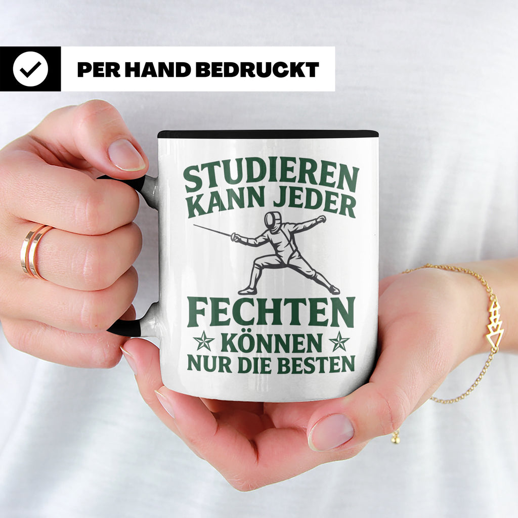 Fechter Tasse mit Spruch Fechten können nur die Besten, Gesc – Schwarz [farbe:schwarz]