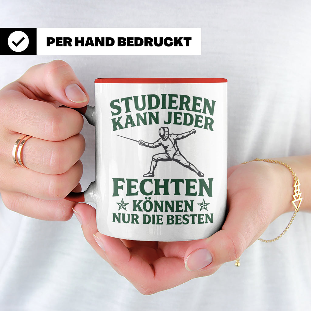 Fechter Tasse mit Spruch Fechten können nur die Besten, Gesc – Rot [farbe:rot]