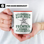 Fechter Tasse mit Spruch Fechten können nur die Besten, Gesc – Rot [farbe:rot]
