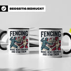 Fechten Tasse mit Spruch Make New Friends And Stab Them, lus – Schwarz [farbe:schwarz]