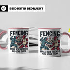 Fechten Tasse mit Spruch Make New Friends And Stab Them, lus – Rosa [farbe:rosa]