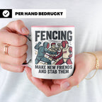 Fechten Tasse mit Spruch Make New Friends And Stab Them, lus – Rosa [farbe:rosa]