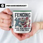 Fechten Tasse mit Spruch Make New Friends And Stab Them, lus – Grün [farbe:grün]