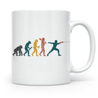Fechten Tasse Evolution des Fechters, lustiges Degen Florett – Weiß [farbe:weiß]