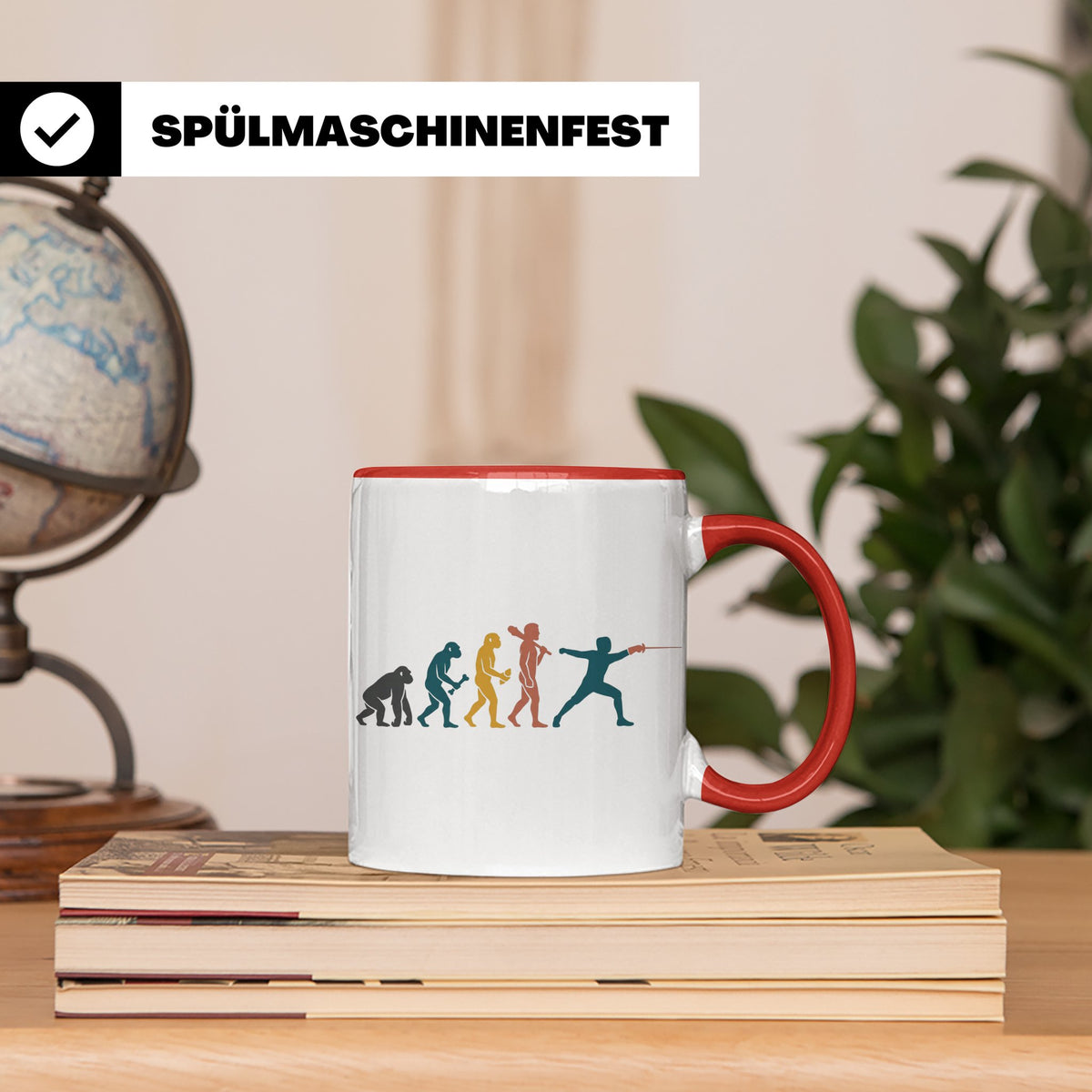 Fechten Tasse Evolution des Fechters, lustiges Degen Florett – Rot [farbe:rot]