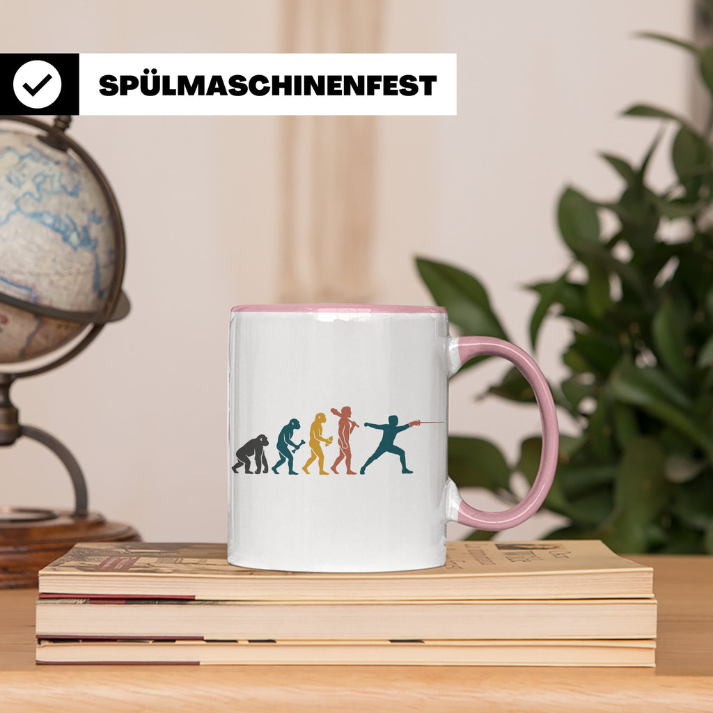 Fechten Tasse Evolution des Fechters, lustiges Degen Florett – Rosa [farbe:rosa]