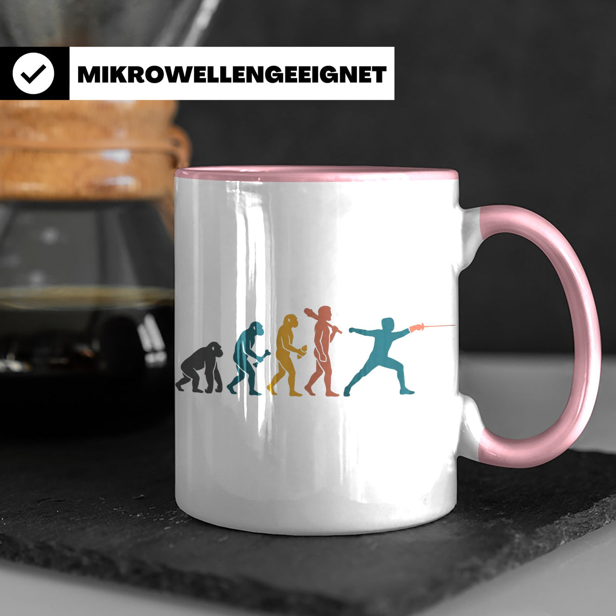 Fechten Tasse Evolution des Fechters, lustiges Degen Florett – Rosa [farbe:rosa]