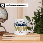 Fechten Mama Tasse, Degen Florett Säbel, Kaffeetasse für Fec – Weiß [farbe:weiß]