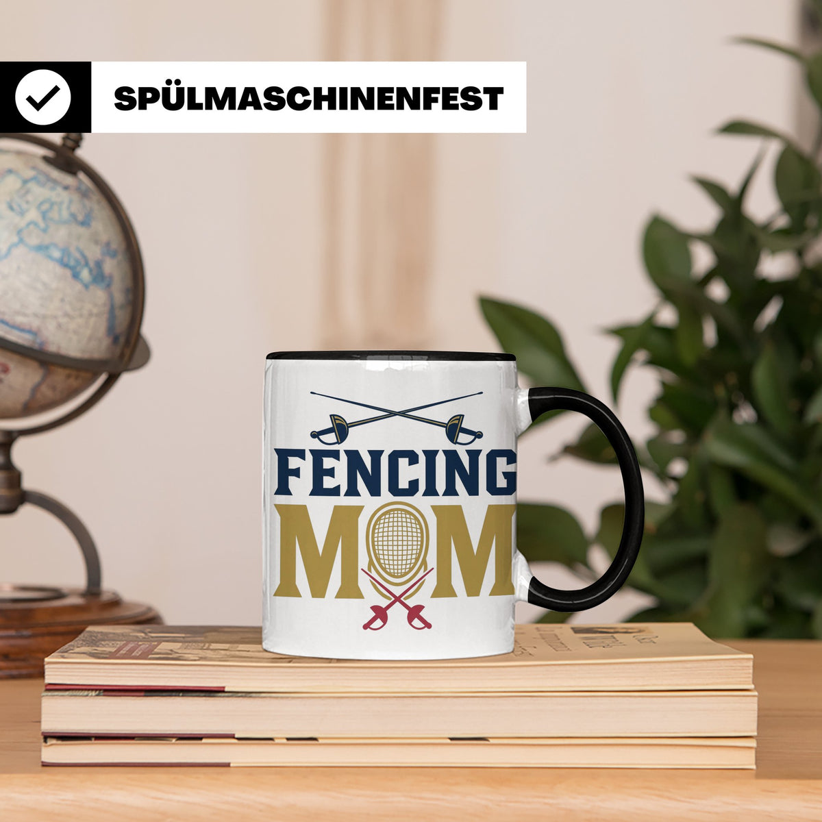 Fechten Mama Tasse, Degen Florett Säbel, Kaffeetasse für Fec – Schwarz [farbe:schwarz]