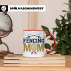 Fechten Mama Tasse, Degen Florett Säbel, Kaffeetasse für Fec – Rot [farbe:rot]