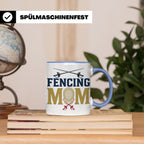 Fechten Mama Tasse, Degen Florett Säbel, Kaffeetasse für Fec – Blau [farbe:blau]