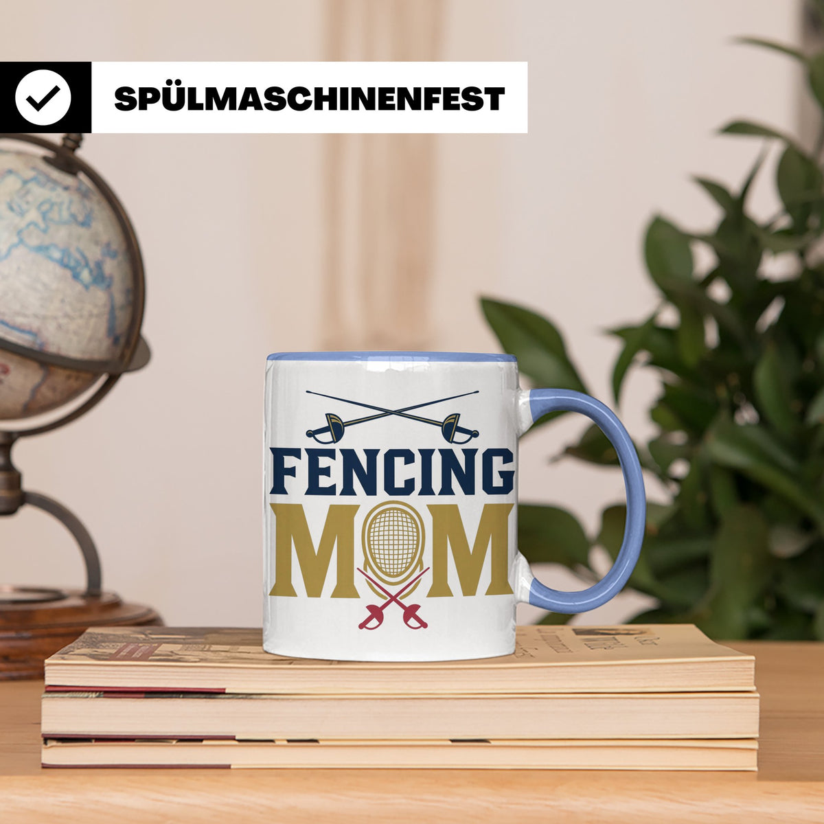 Fechten Mama Tasse, Degen Florett Säbel, Kaffeetasse für Fec – Blau [farbe:blau]