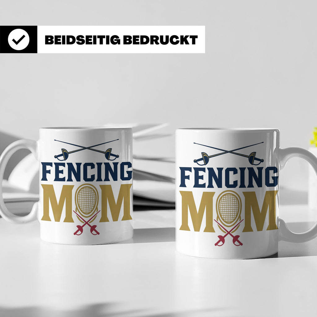 Fechten Mama Tasse, Degen Florett Säbel, Kaffeetasse für Fec – Weiß [farbe:weiß]