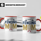 Fechten Mama Tasse, Degen Florett Säbel, Kaffeetasse für Fec – Rot [farbe:rot]