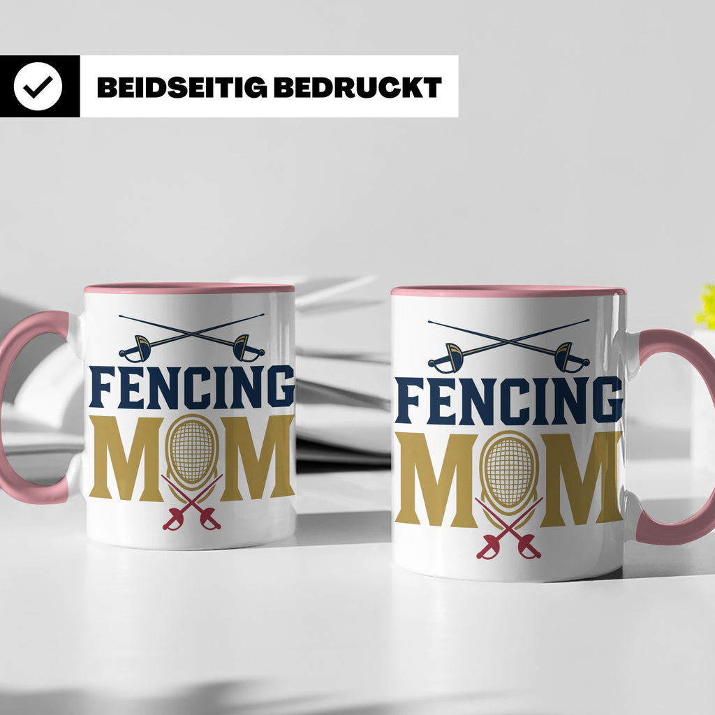 Fechten Mama Tasse, Degen Florett Säbel, Kaffeetasse für Fec – Rosa [farbe:rosa]