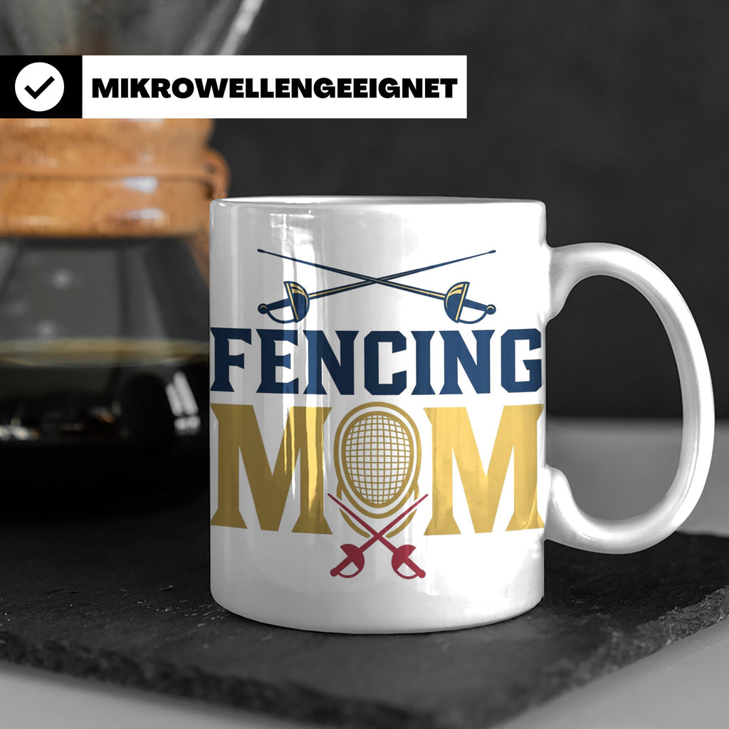 Fechten Mama Tasse, Degen Florett Säbel, Kaffeetasse für Fec – Weiß [farbe:weiß]