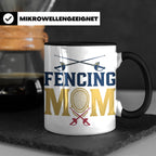 Fechten Mama Tasse, Degen Florett Säbel, Kaffeetasse für Fec – Schwarz [farbe:schwarz]