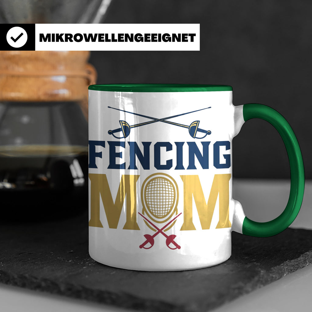 Fechten Mama Tasse, Degen Florett Säbel, Kaffeetasse für Fec – Grün [farbe:grün]