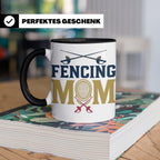 Fechten Mama Tasse, Degen Florett Säbel, Kaffeetasse für Fec – Schwarz [farbe:schwarz]