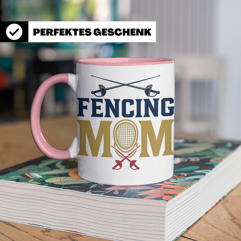 Fechten Mama Tasse, Degen Florett Säbel, Kaffeetasse für Fec – Rosa [farbe:rosa]