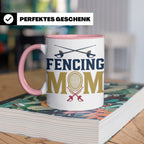 Fechten Mama Tasse, Degen Florett Säbel, Kaffeetasse für Fec – Rosa [farbe:rosa]