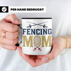 Fechten Mama Tasse, Degen Florett Säbel, Kaffeetasse für Fec – Schwarz [farbe:schwarz]