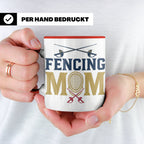 Fechten Mama Tasse, Degen Florett Säbel, Kaffeetasse für Fec – Rot [farbe:rot]