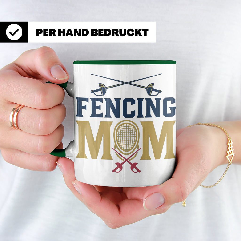 Fechten Mama Tasse, Degen Florett Säbel, Kaffeetasse für Fec – Grün [farbe:grün]
