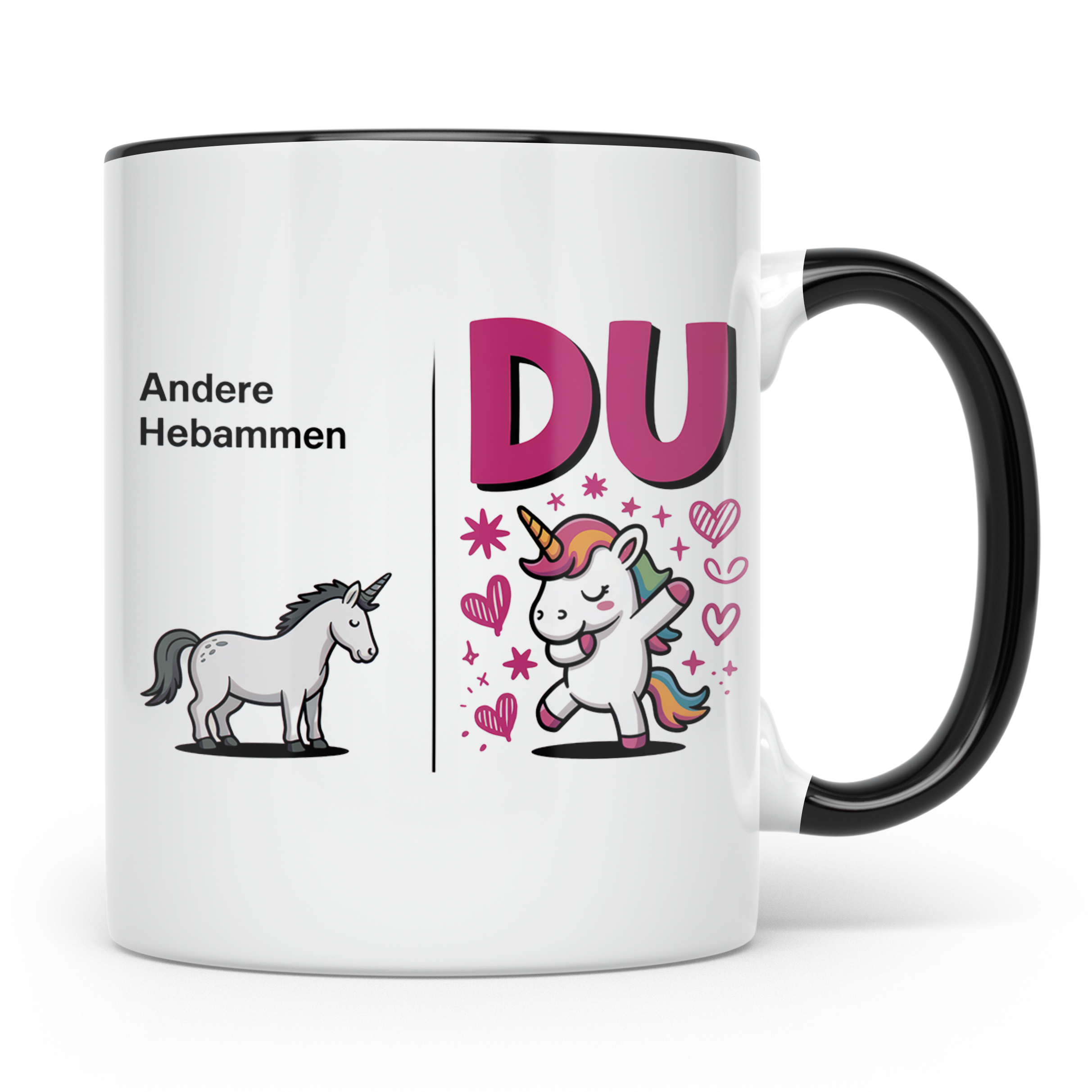 Hebammen Tasse Einhorn Geschenkidee - Beste Hebamme Vergleic – Schwarz [farbe:schwarz]