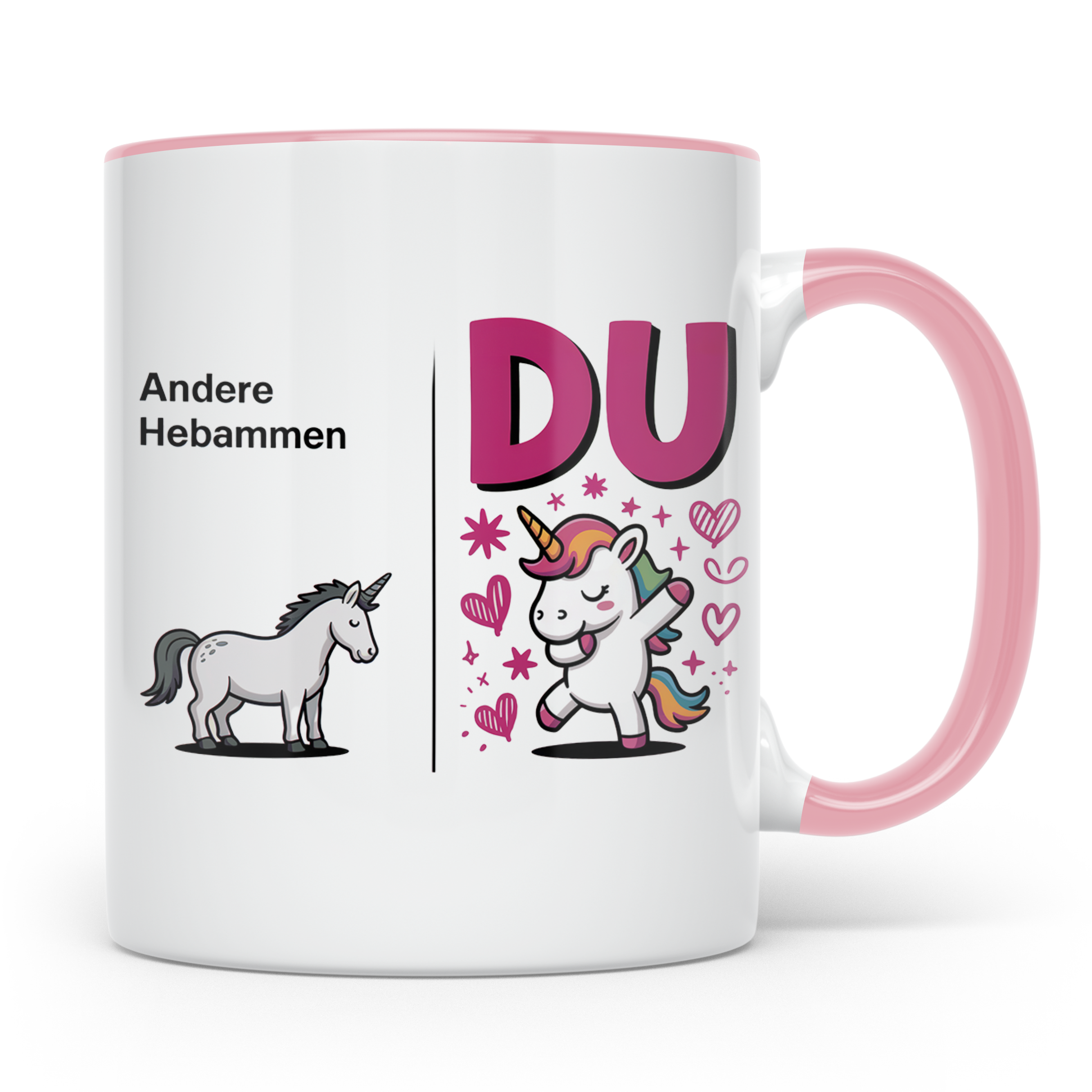 Hebammen Tasse Einhorn Geschenkidee - Beste Hebamme Vergleic – Rosa [farbe:rosa]