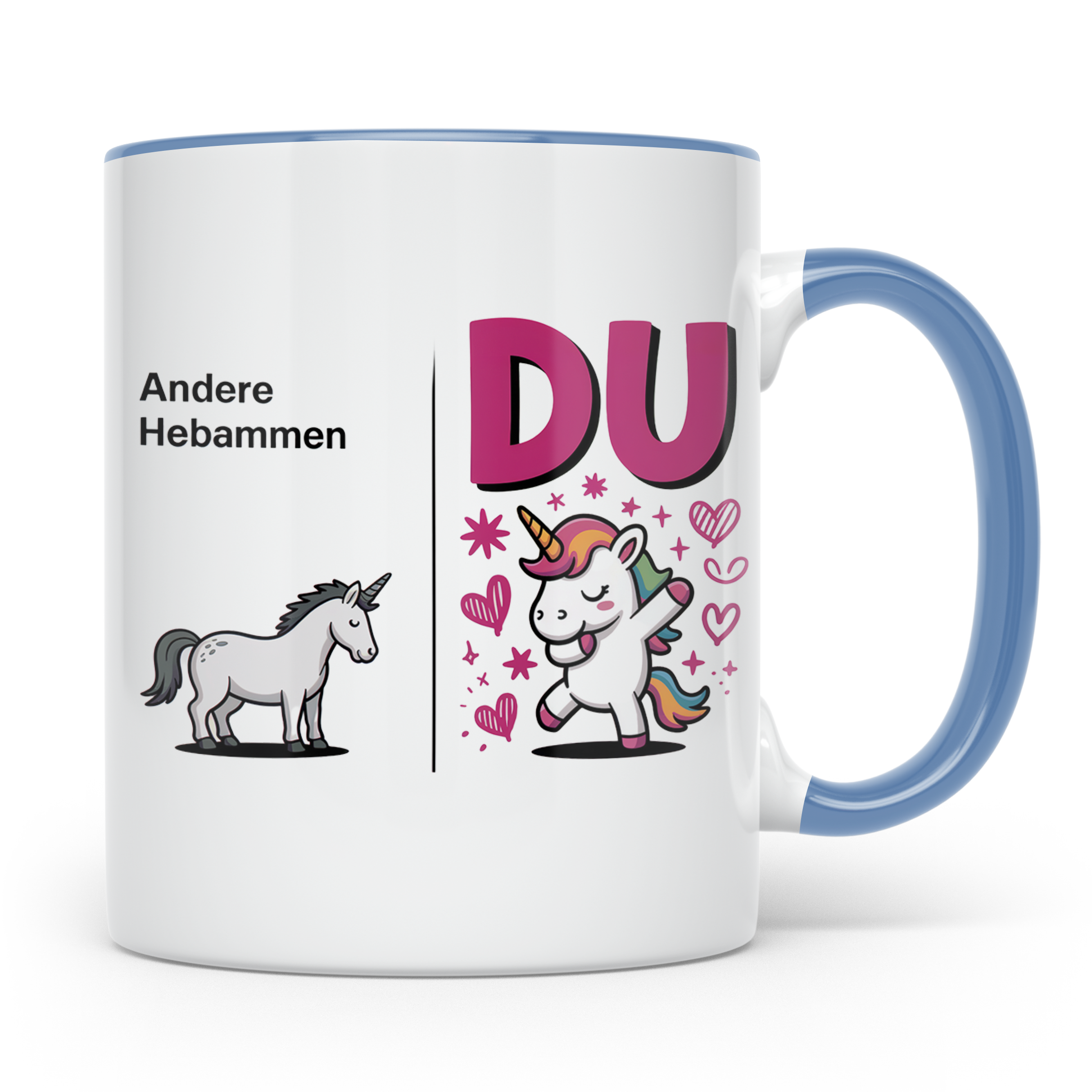 Hebammen Tasse Einhorn Geschenkidee - Beste Hebamme Vergleic – Blau [farbe:blau]