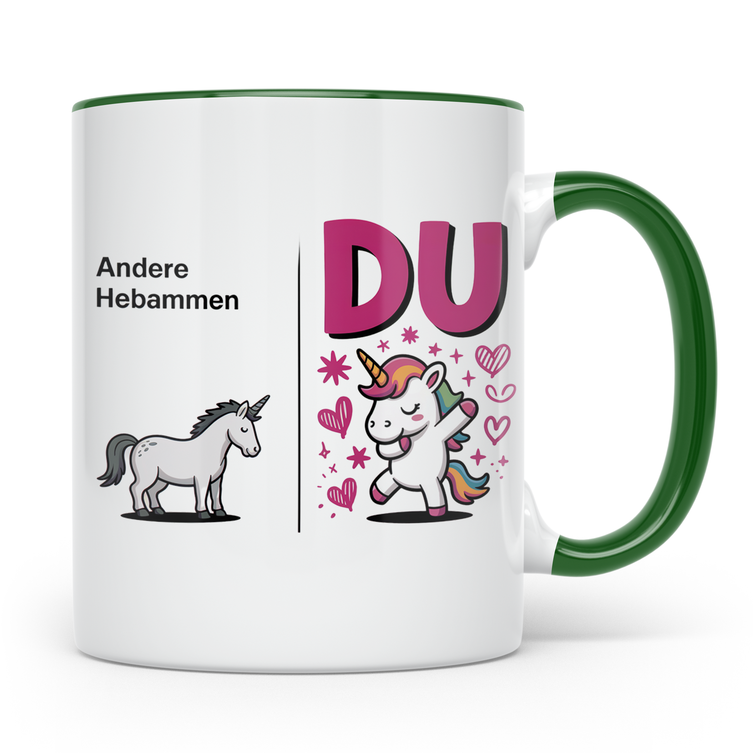 Hebammen Tasse Einhorn Geschenkidee - Beste Hebamme Vergleic – Grün [farbe:grün]