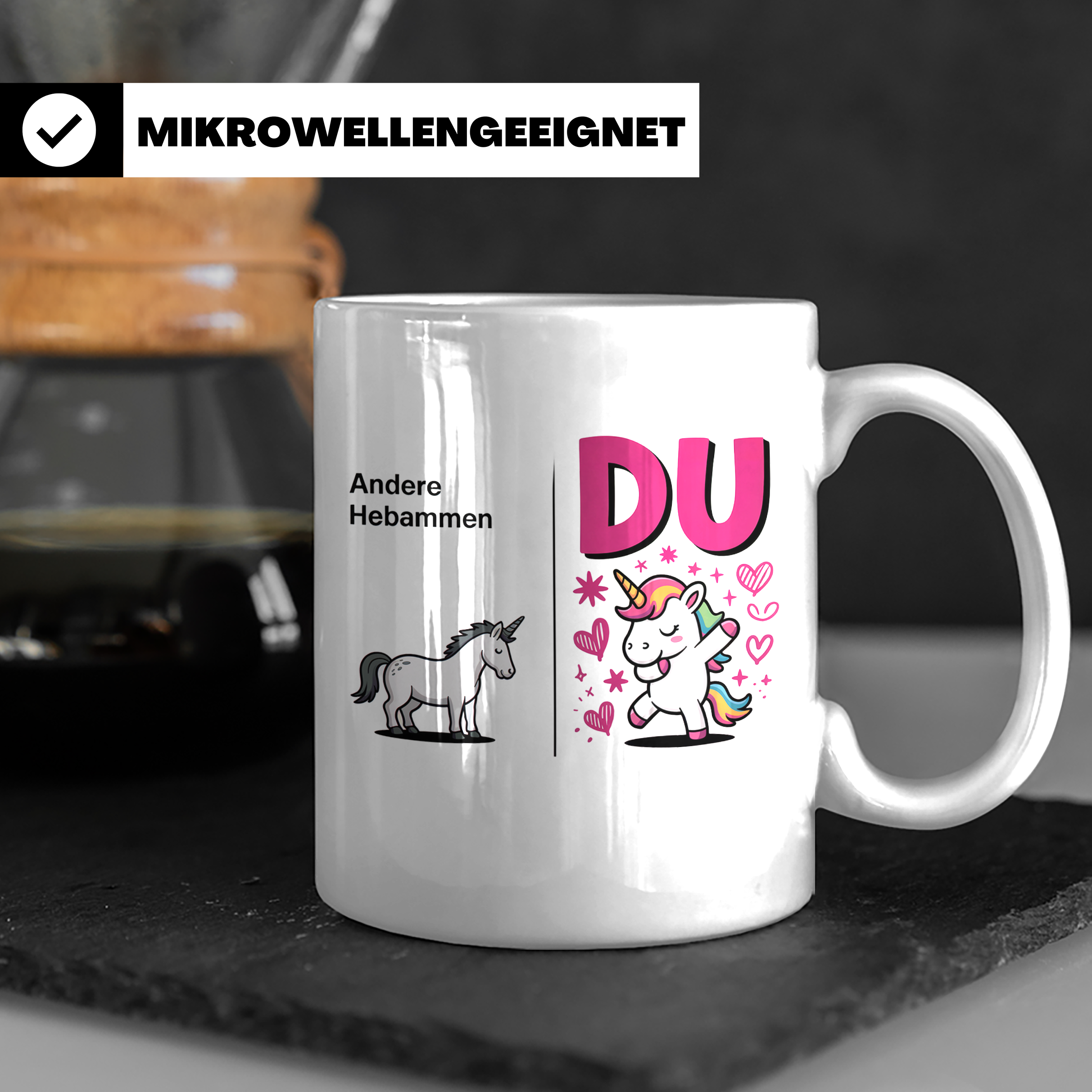 Hebammen Tasse Einhorn Geschenkidee - Beste Hebamme Vergleic – Weiß [farbe:weiß]