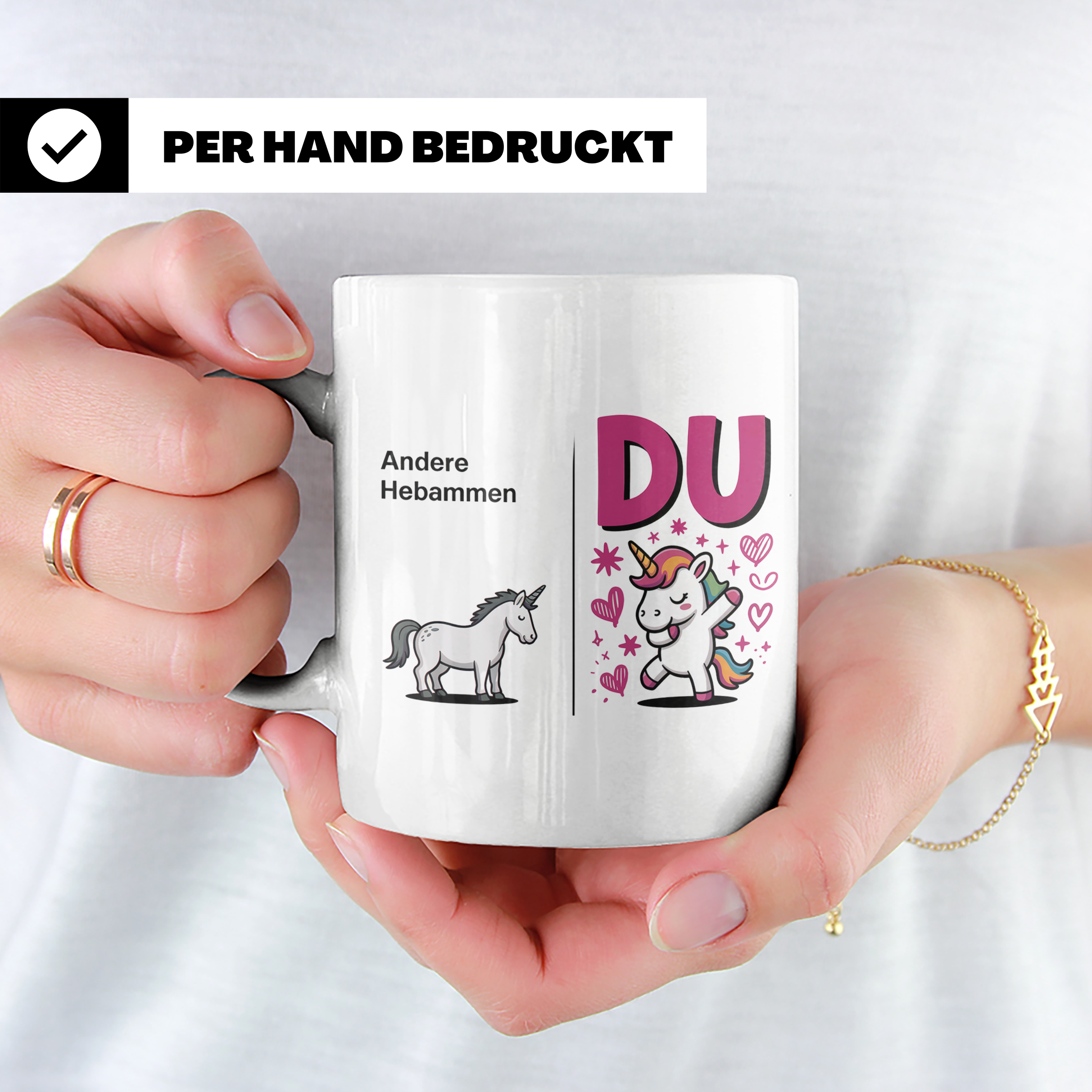 Hebammen Tasse Einhorn Geschenkidee - Beste Hebamme Vergleic – Weiß [farbe:weiß]